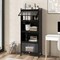 Costway 5-Tier Kitchen Baker's Rack Storage Cabinet Mobile Microwave Stand Flip-up Doors White/Black/Grey/Green